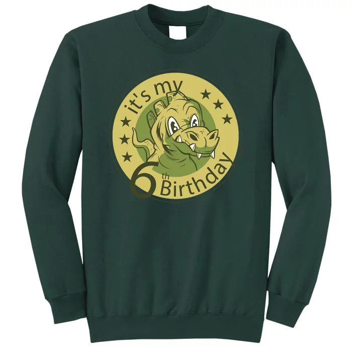 It's My 6th Birthday Dinosaur Tall Sweatshirt