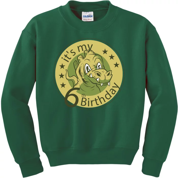 It's My 6th Birthday Dinosaur Kids Sweatshirt