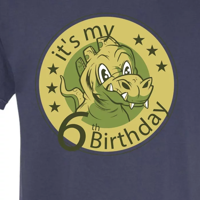 It's My 6th Birthday Dinosaur Garment-Dyed Heavyweight T-Shirt