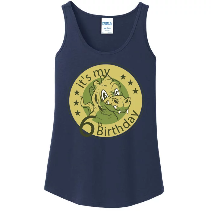 It's My 6th Birthday Dinosaur Ladies Essential Tank