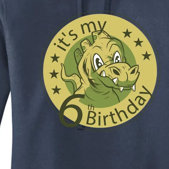 It's My 6th Birthday Dinosaur Women's Pullover Hoodie