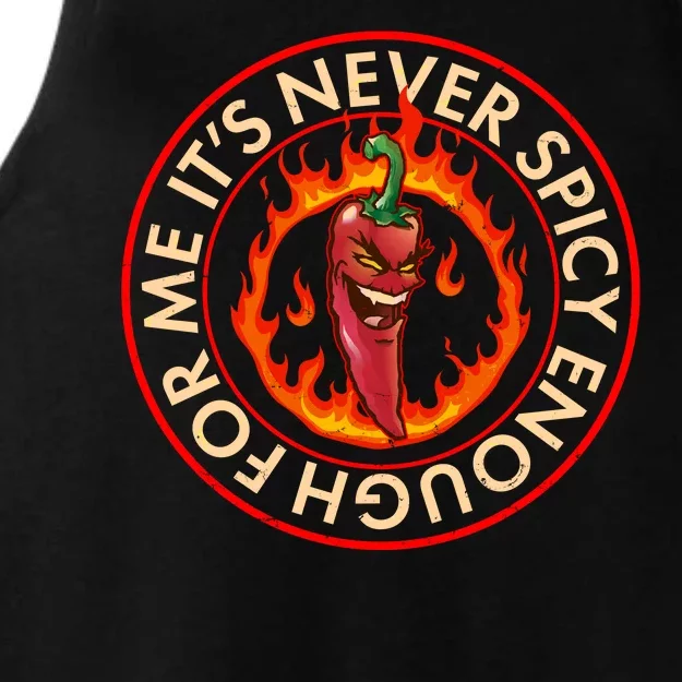 It's Never Spicy Enough For Me Evil Hot Chili Pepper Ladies Tri-Blend Wicking Tank