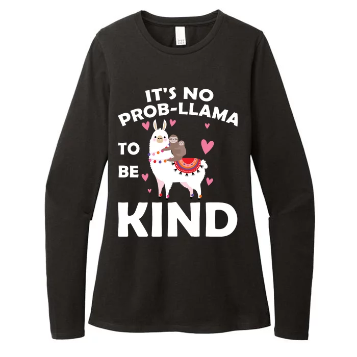 Its No Prob-Lama To Be Kind Womens CVC Long Sleeve Shirt