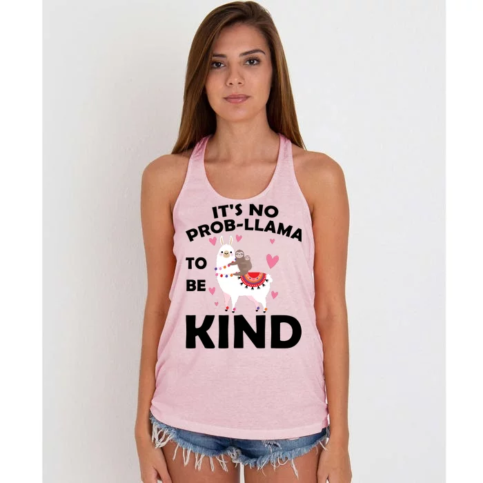 Its No Prob-Lama To Be Kind Women's Knotted Racerback Tank