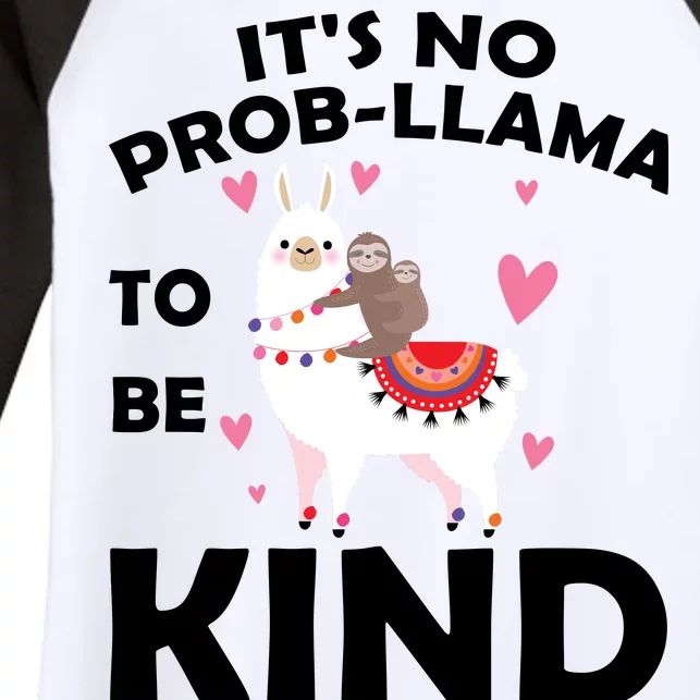 Its No Prob-Lama To Be Kind Women's Tri-Blend 3/4-Sleeve Raglan Shirt