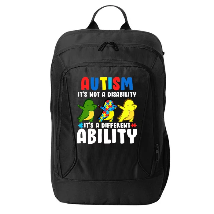 It's Not A Disability Ability Autism Dinosaur Dabbing City Backpack