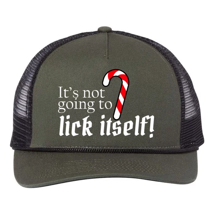 It's Not Going To Lick Itself Candy Cane Retro Rope Trucker Hat Cap