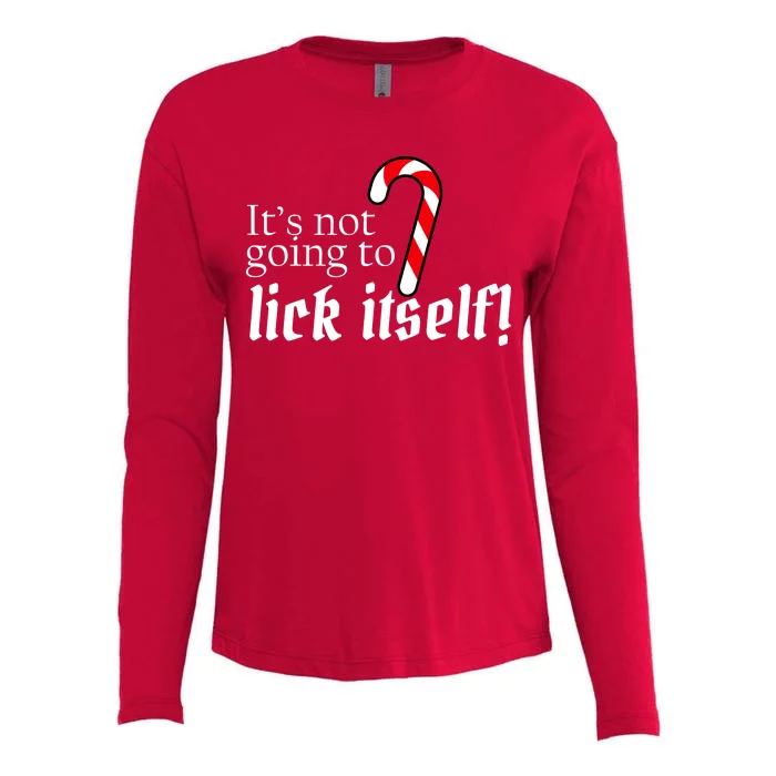 It's Not Going To Lick Itself Candy Cane Womens Cotton Relaxed Long Sleeve T-Shirt