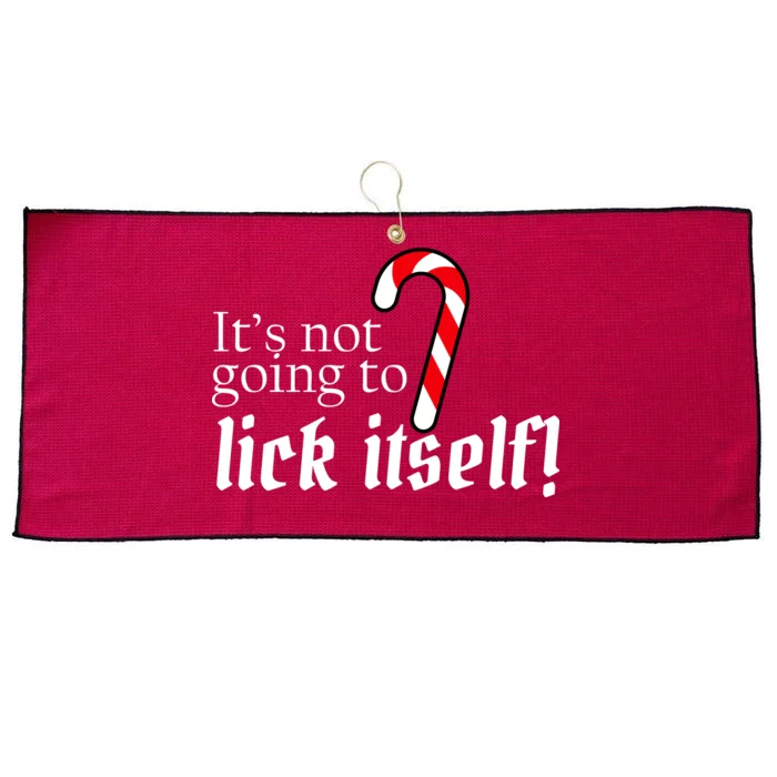 It's Not Going To Lick Itself Candy Cane Large Microfiber Waffle Golf Towel