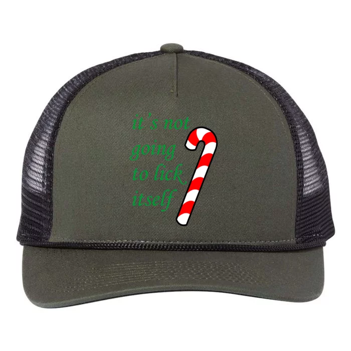 It's Not Going To Lick Itself Funny Naughty Christmas Retro Rope Trucker Hat Cap