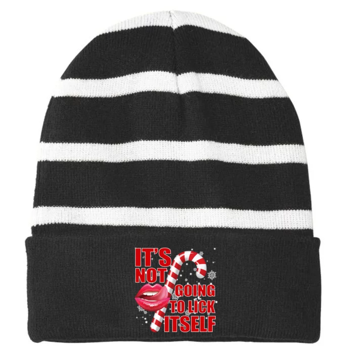 It's Not Going To Lick Itself Funny X-Mas Striped Beanie with Solid Band