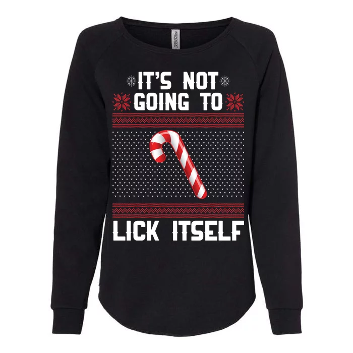 It's Not Going To Lick Itself Ugly Christmas Sweater Womens California Wash Sweatshirt