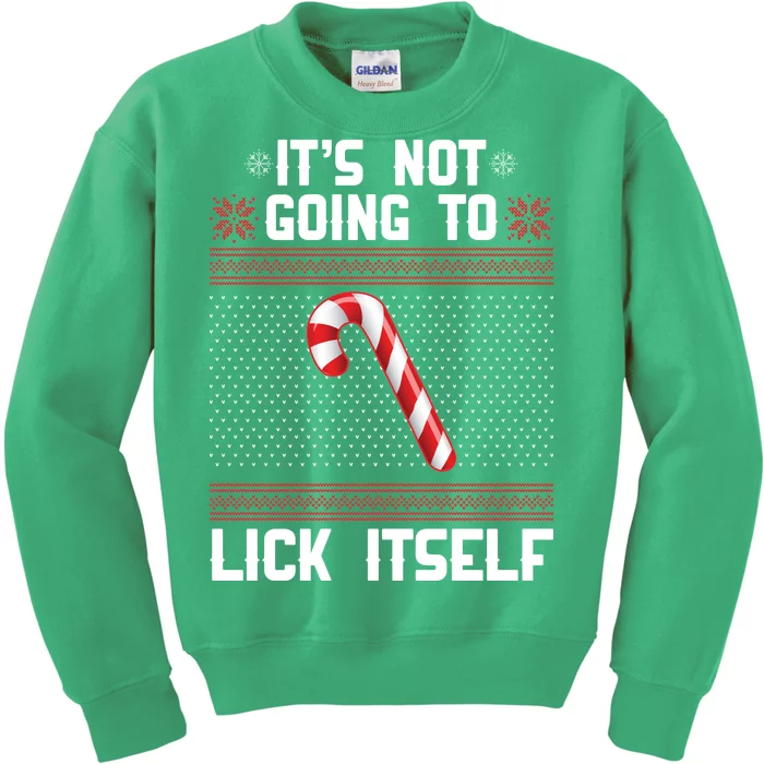 It's Not Going To Lick Itself Ugly Christmas Sweater Kids Sweatshirt