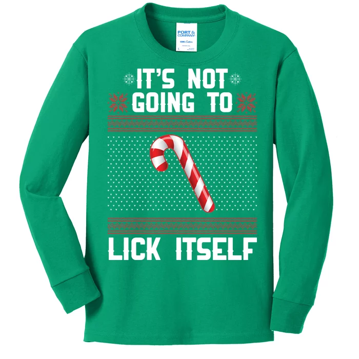 It's Not Going To Lick Itself Ugly Christmas Sweater Kids Long Sleeve Shirt