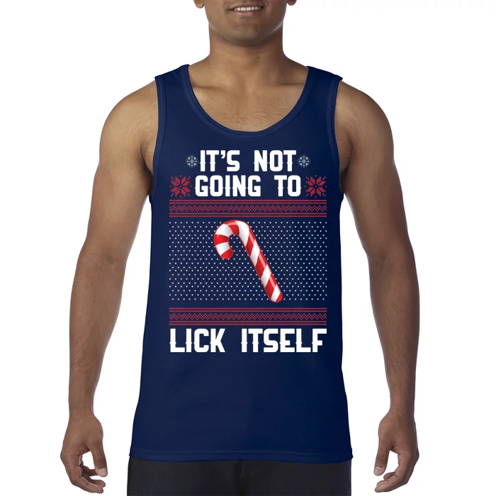 It's Not Going To Lick Itself Ugly Christmas Sweater Tank Top