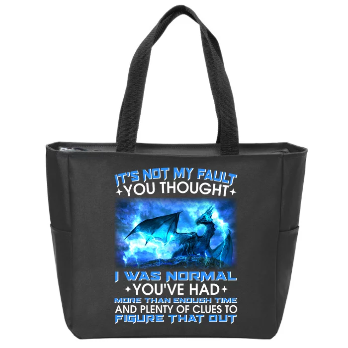 It's Not My Fault You Thought I Was Normal Lightning Dragon Zip Tote Bag