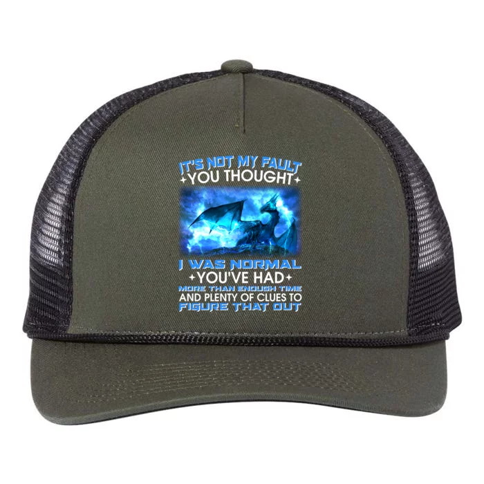 It's Not My Fault You Thought I Was Normal Lightning Dragon Retro Rope Trucker Hat Cap