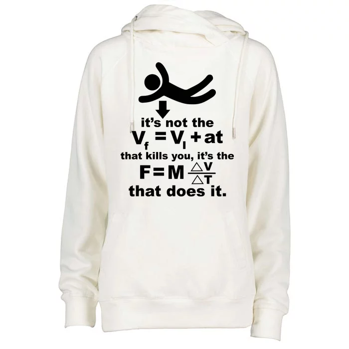 It's Not The Velocity That Kills You It's The Fall Womens Funnel Neck Pullover Hood