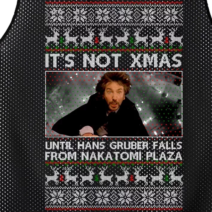 It's Not X-Mas Until Hans Gruber Falls From Nakatomi Plaza Mesh Reversible Basketball Jersey Tank