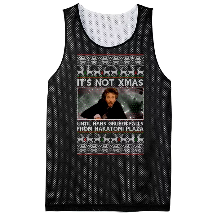 It's Not X-Mas Until Hans Gruber Falls From Nakatomi Plaza Mesh Reversible Basketball Jersey Tank