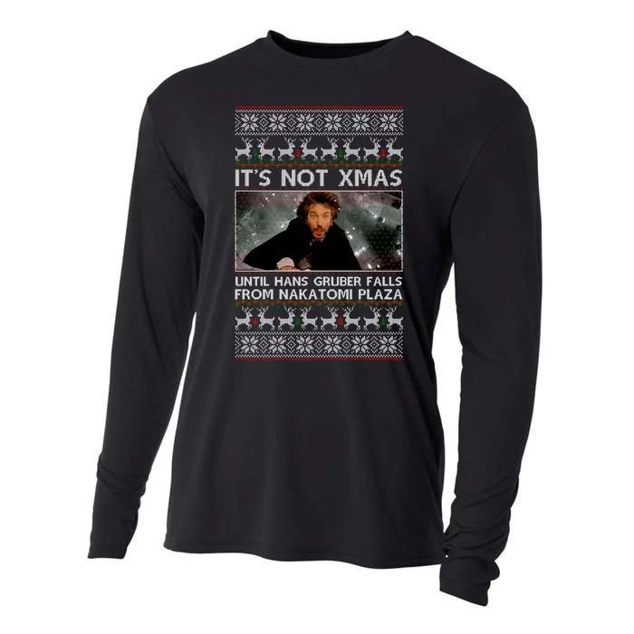 It's Not X-Mas Until Hans Gruber Falls From Nakatomi Plaza Cooling Performance Long Sleeve Crew