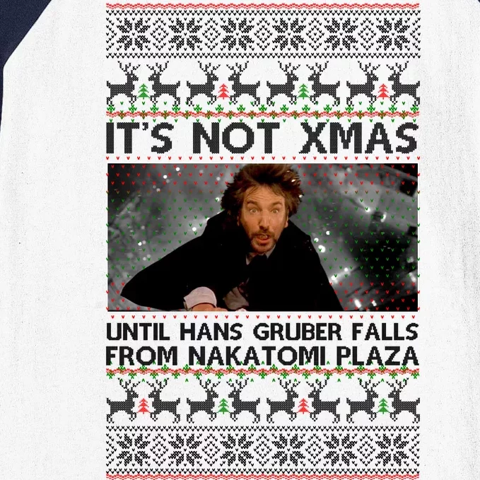 It's Not X-Mas Until Hans Gruber Falls From Nakatomi Plaza Baseball Sleeve Shirt