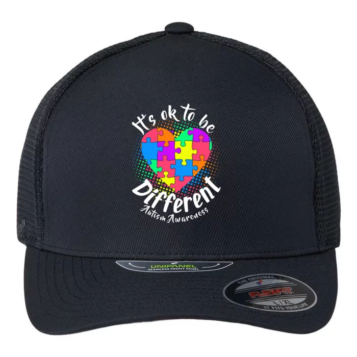 It's Ok To Be Different Autism Awareness Flexfit Unipanel Trucker Cap