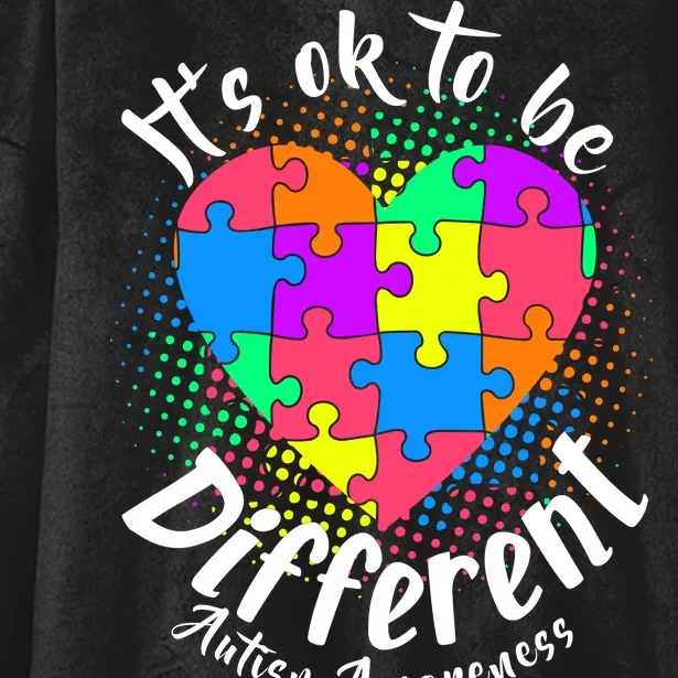 It's Ok To Be Different Autism Awareness Hooded Wearable Blanket