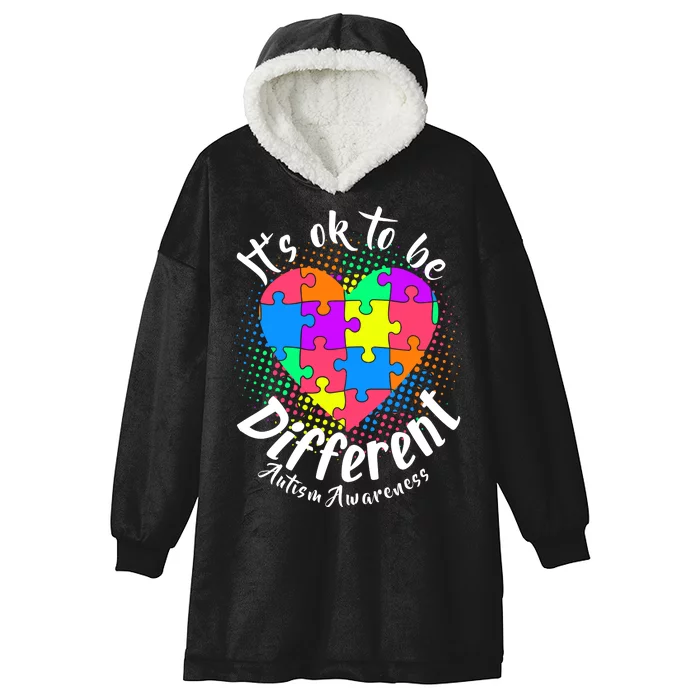 It's Ok To Be Different Autism Awareness Hooded Wearable Blanket