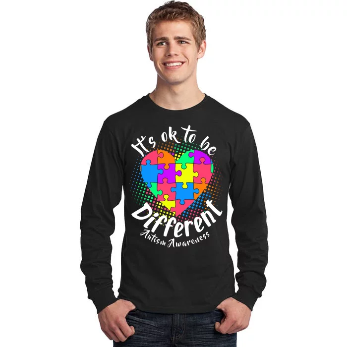 It's Ok To Be Different Autism Awareness Tall Long Sleeve T-Shirt