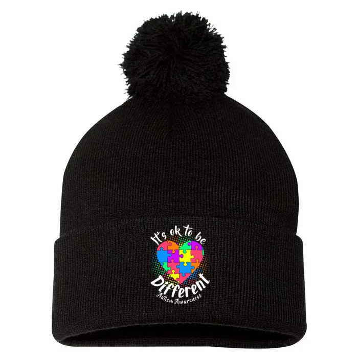 It's Ok To Be Different Autism Awareness Pom Pom 12in Knit Beanie