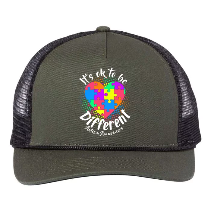 It's Ok To Be Different Autism Awareness Retro Rope Trucker Hat Cap