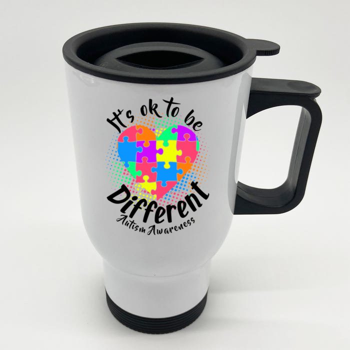 It's Ok To Be Different Autism Awareness Front & Back Stainless Steel Travel Mug