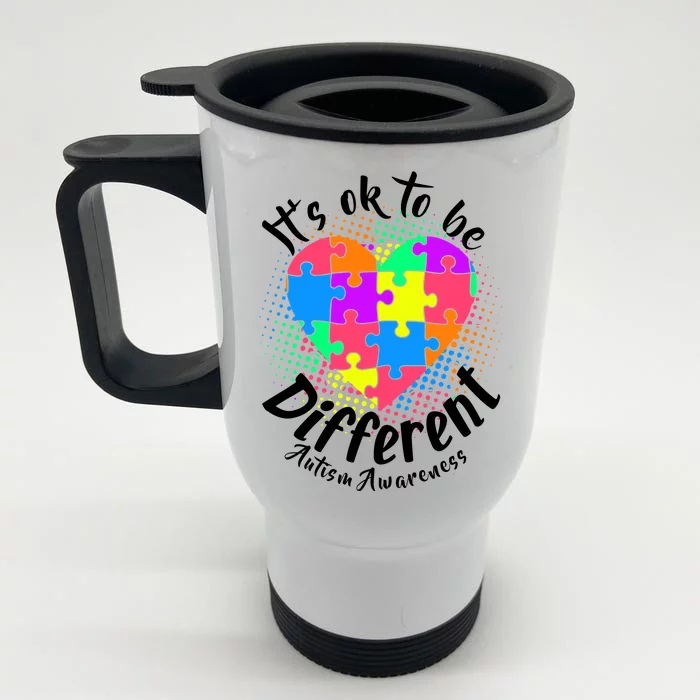 It's Ok To Be Different Autism Awareness Front & Back Stainless Steel Travel Mug