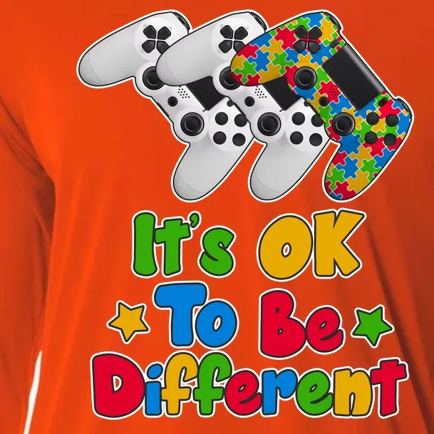 It's Ok To Be Different Autism Awareness Video Gamer Cooling Performance Long Sleeve Crew