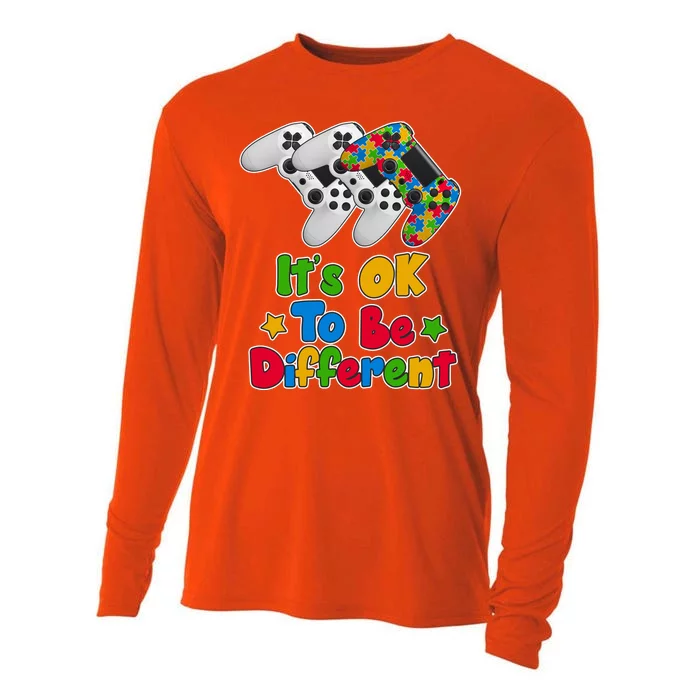 It's Ok To Be Different Autism Awareness Video Gamer Cooling Performance Long Sleeve Crew