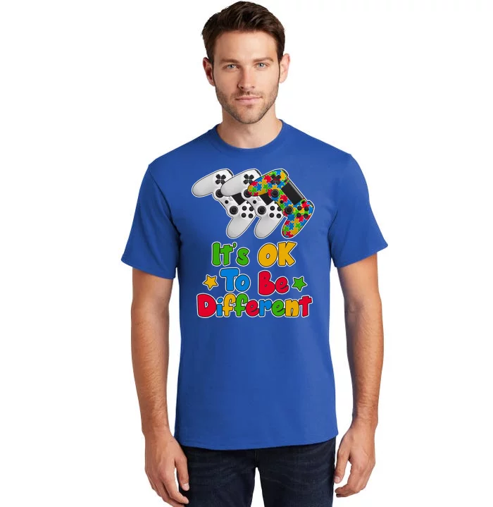 It's Ok To Be Different Autism Awareness Video Gamer Tall T-Shirt