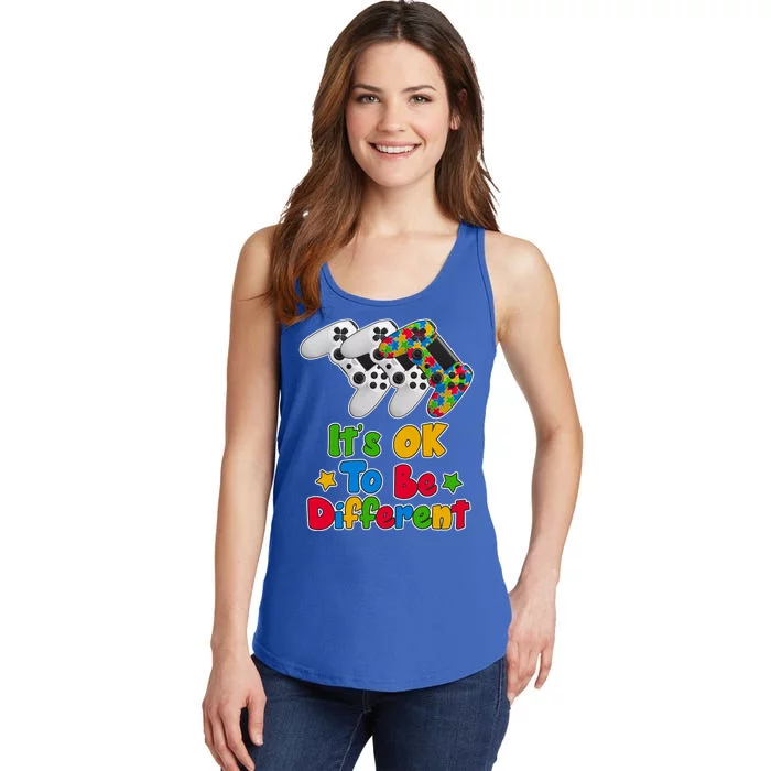 It's Ok To Be Different Autism Awareness Video Gamer Ladies Essential Tank