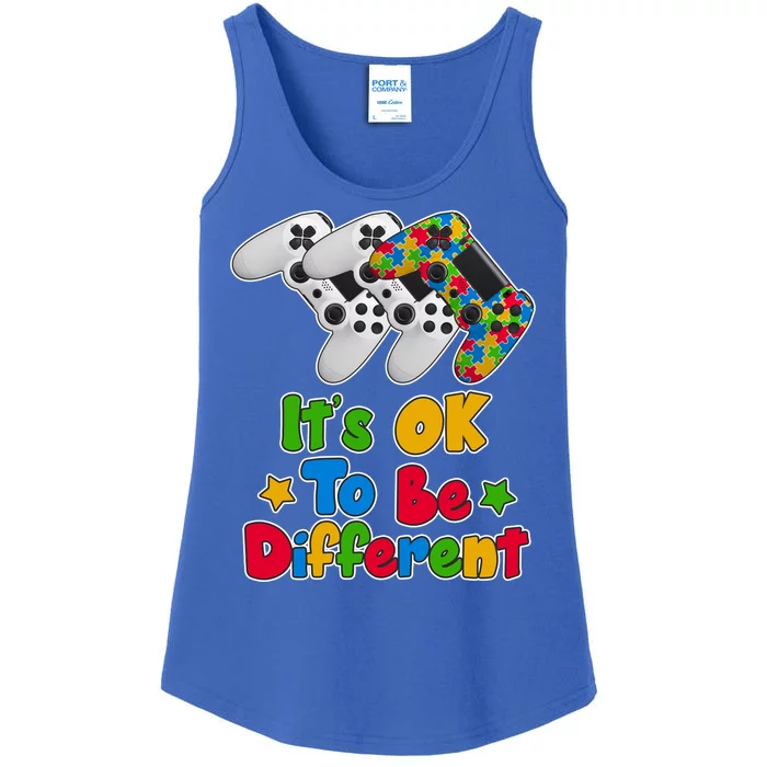 It's Ok To Be Different Autism Awareness Video Gamer Ladies Essential Tank