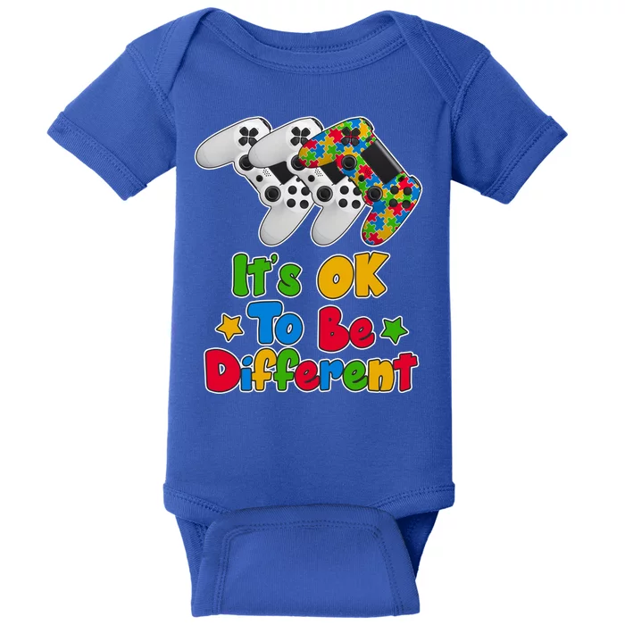 It's Ok To Be Different Autism Awareness Video Gamer Baby Bodysuit