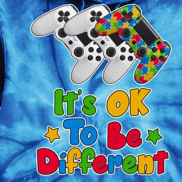 It's Ok To Be Different Autism Awareness Video Gamer Tie Dye Hoodie