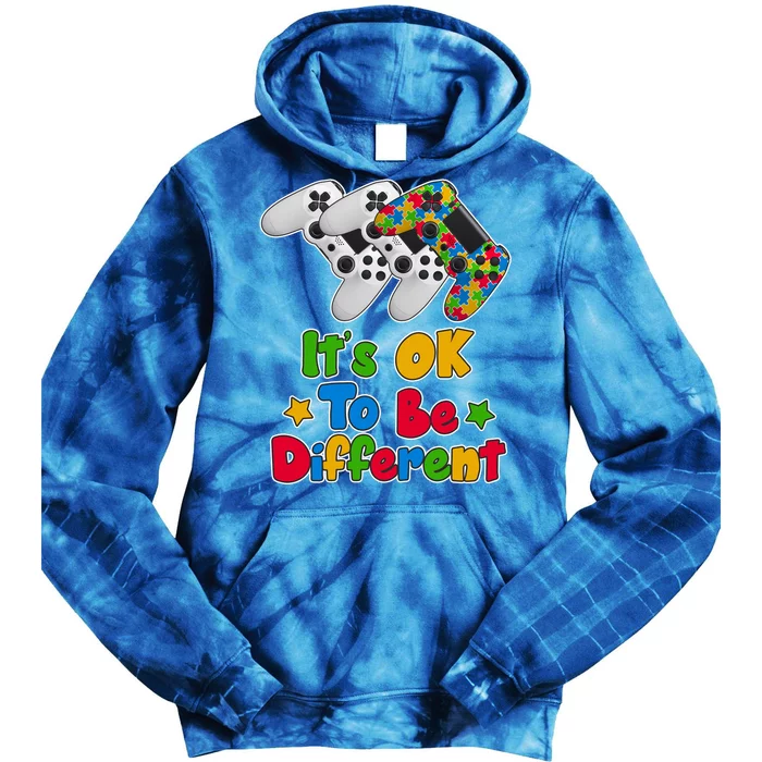 It's Ok To Be Different Autism Awareness Video Gamer Tie Dye Hoodie