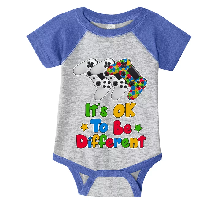 It's Ok To Be Different Autism Awareness Video Gamer Infant Baby Jersey Bodysuit