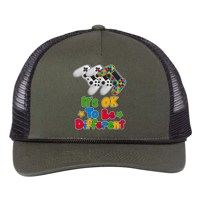 It's Ok To Be Different Autism Awareness Video Gamer Retro Rope Trucker Hat Cap