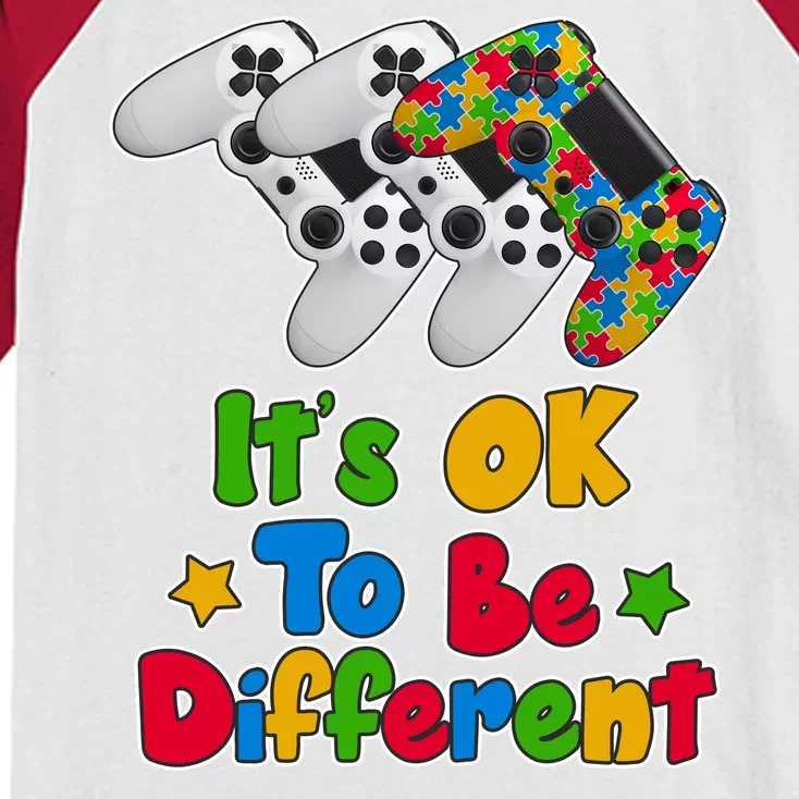 It's Ok To Be Different Autism Awareness Video Gamer Kids Colorblock Raglan Jersey