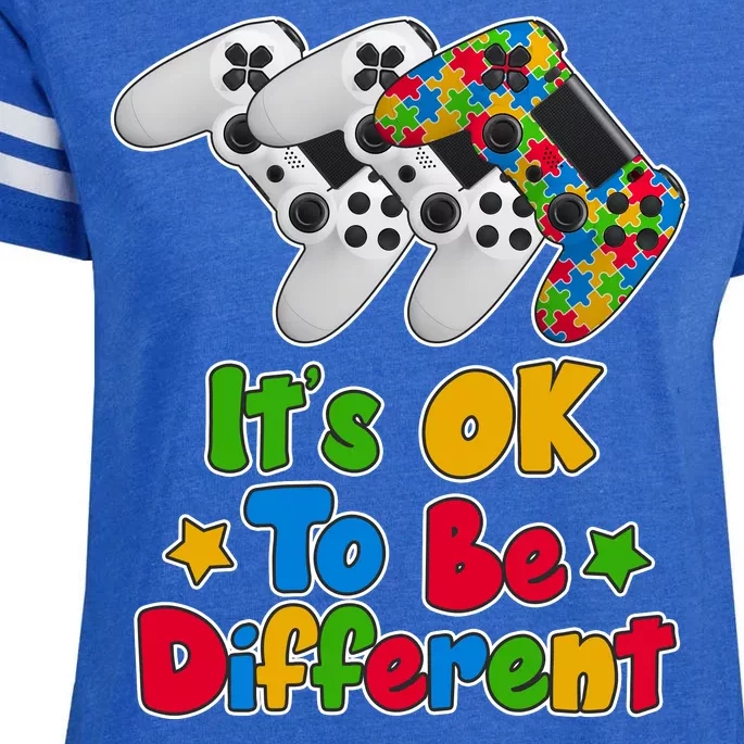 It's Ok To Be Different Autism Awareness Video Gamer Enza Ladies Jersey Football T-Shirt