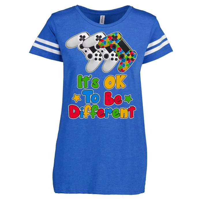 It's Ok To Be Different Autism Awareness Video Gamer Enza Ladies Jersey Football T-Shirt