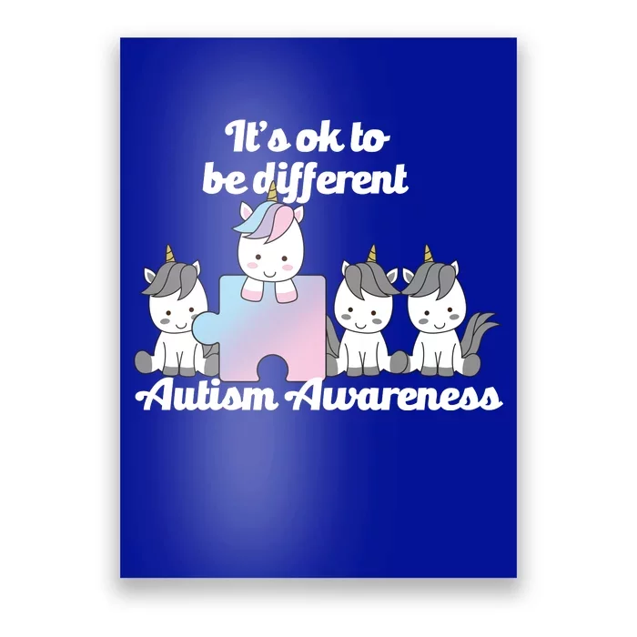 It's Ok To Be Different Autism Unicorn Puzzle Poster