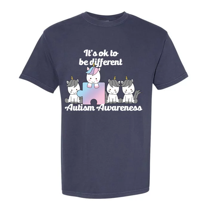 It's Ok To Be Different Autism Unicorn Puzzle Garment-Dyed Heavyweight T-Shirt