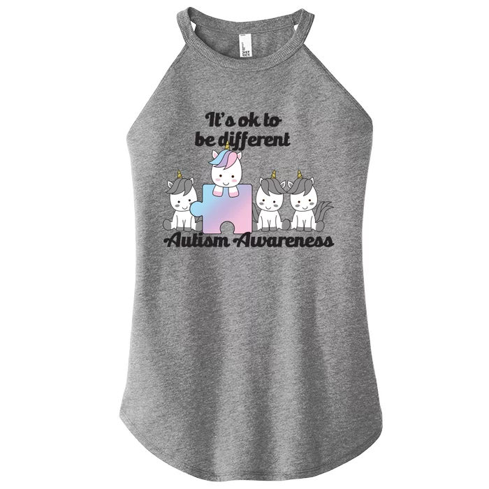 It's Ok To Be Different Autism Unicorn Puzzle Women’s Perfect Tri Rocker Tank